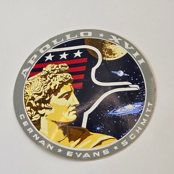 NASA Apollo 17 Vintage Mission Decal Sticker Cernan Evans Schmitt 1970s Space - Picture 1 of 4